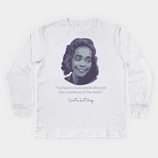 Coretta Scott King Portrait and Quote Kids Long Sleeve T-Shirt